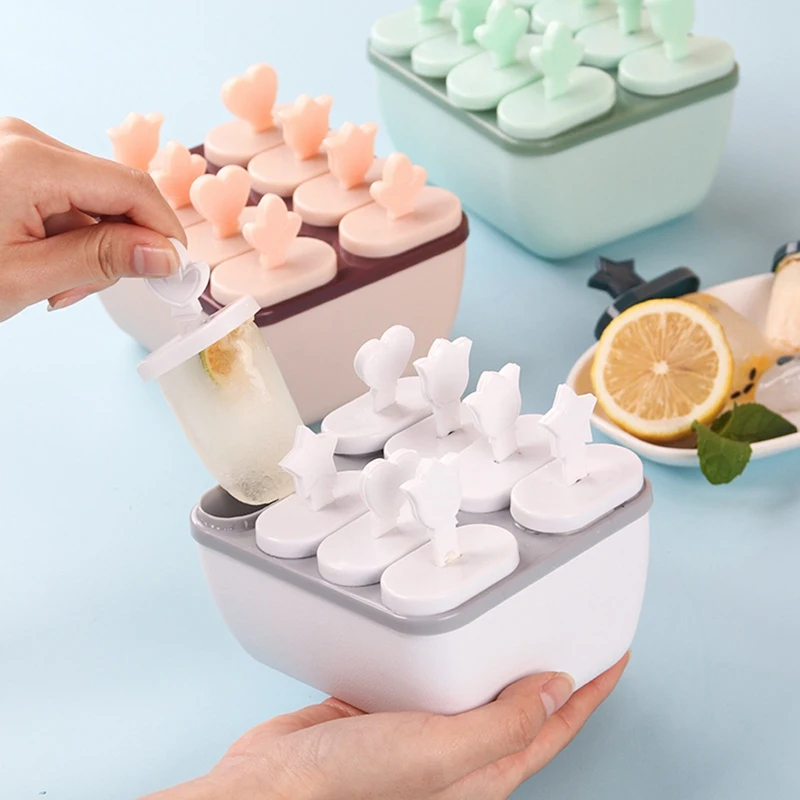 

8 Holes Ice Cream Mold Toys Children Simulation Kitchen Toy Popsicle Mold Silicone Ice Tray Ice Lolly Mold Gifts For Kids