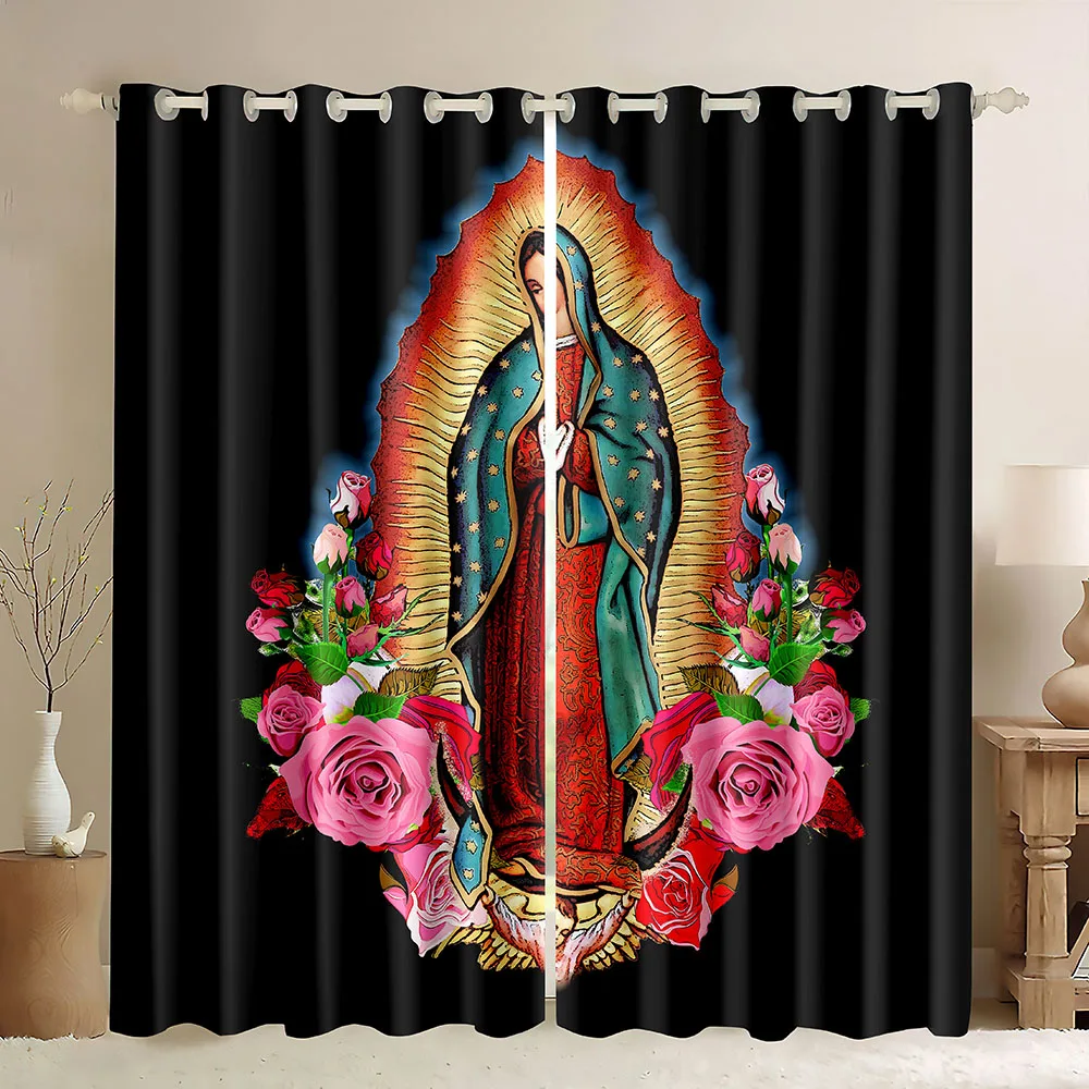 Плотные шторы Девы Марии Богоматери Гваделупской Мексиканская Святая Дева Мария
