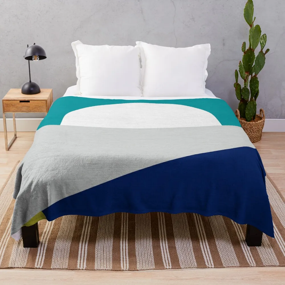 

Современное одеяло среднего века с изображением морского восхода солнца, голубого и серого цвета