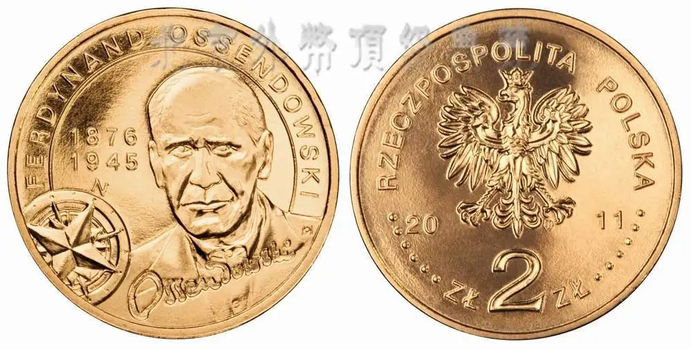 

Памятные монеты 2011 оригинальные для путешествий Explorer Osendowski 2 Zlotti