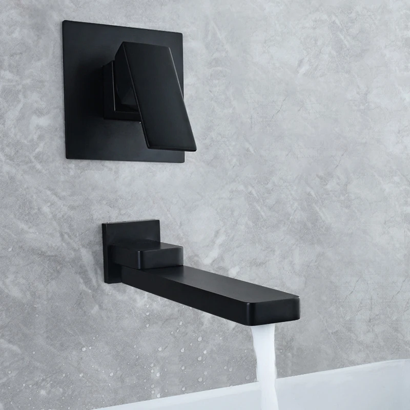 

Смесители для раковины в ванной комнате KEMAIDI, хромированный латунный настенный кран с потоковым носиком для ванной комнаты, однорычажный смеситель для горячей и холодной воды