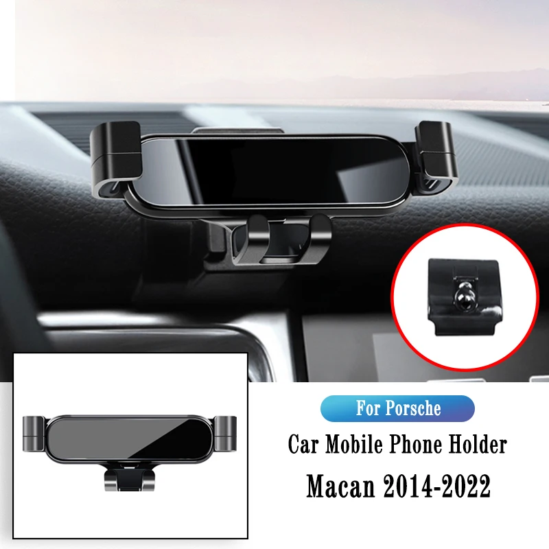 

Car Phone Holder For Porsche Macan 2014-2022 Gravity Navigation Bracket Air Outlet Clip Bracket Rotatable Support Accessories