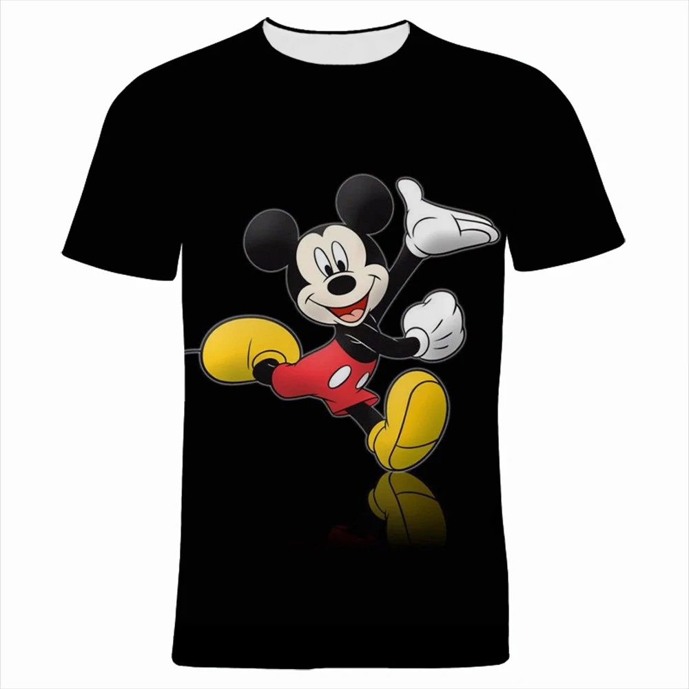 

Summer Disney Mickey Mouse T-shirt Men Oversized Cartoon Anime 3D Print Women Clothes Short Sleeve Streetwear Children T Shirts