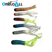 onetoall 10 pcs 50mm 0 58g multicolour octopus soft bait plastic squid skirts tube fishing lure artificial silicone swimbait