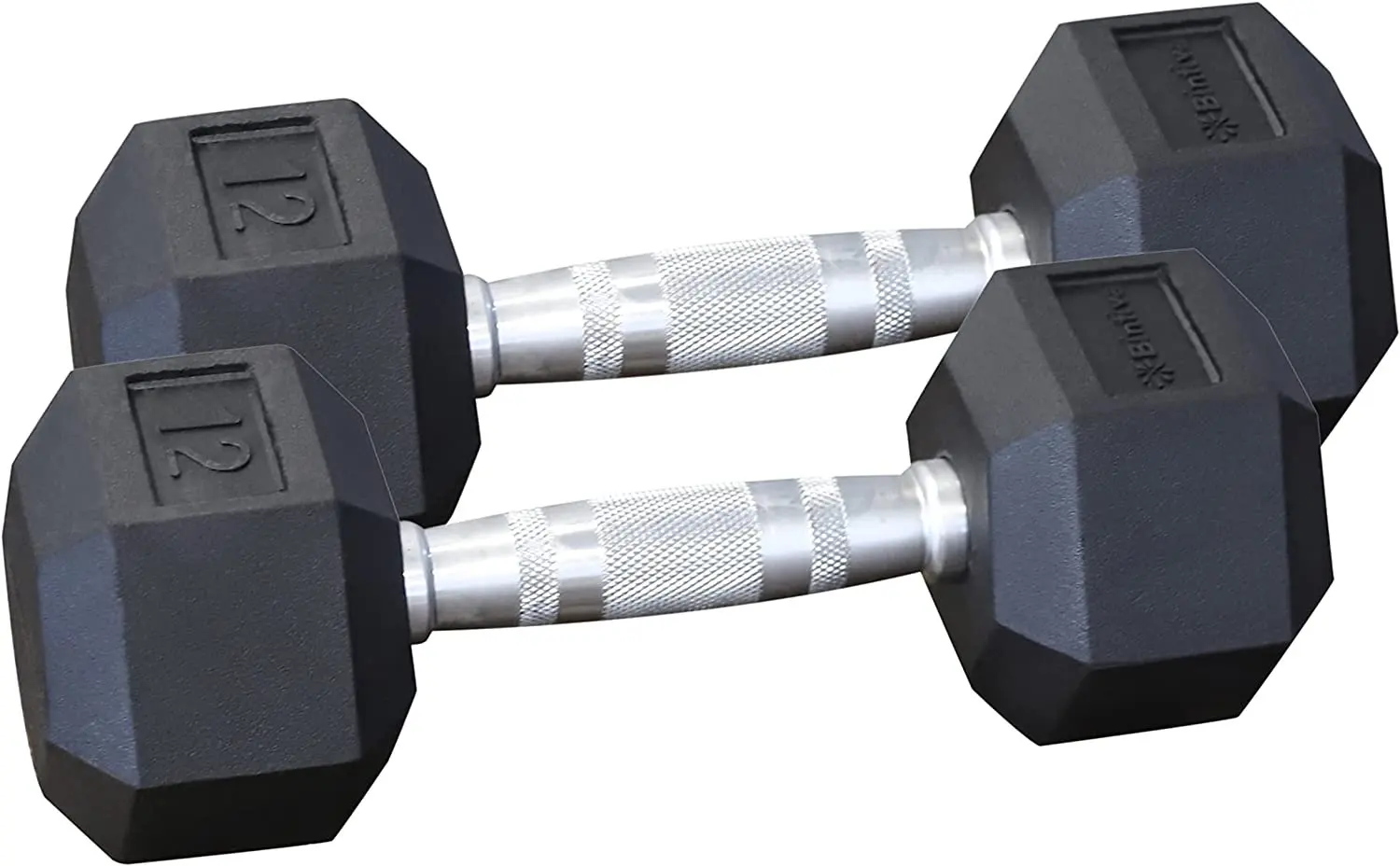 Rubber Coated Hexagon Dumbbells - Pairs -  Hand Weights  Men and Women