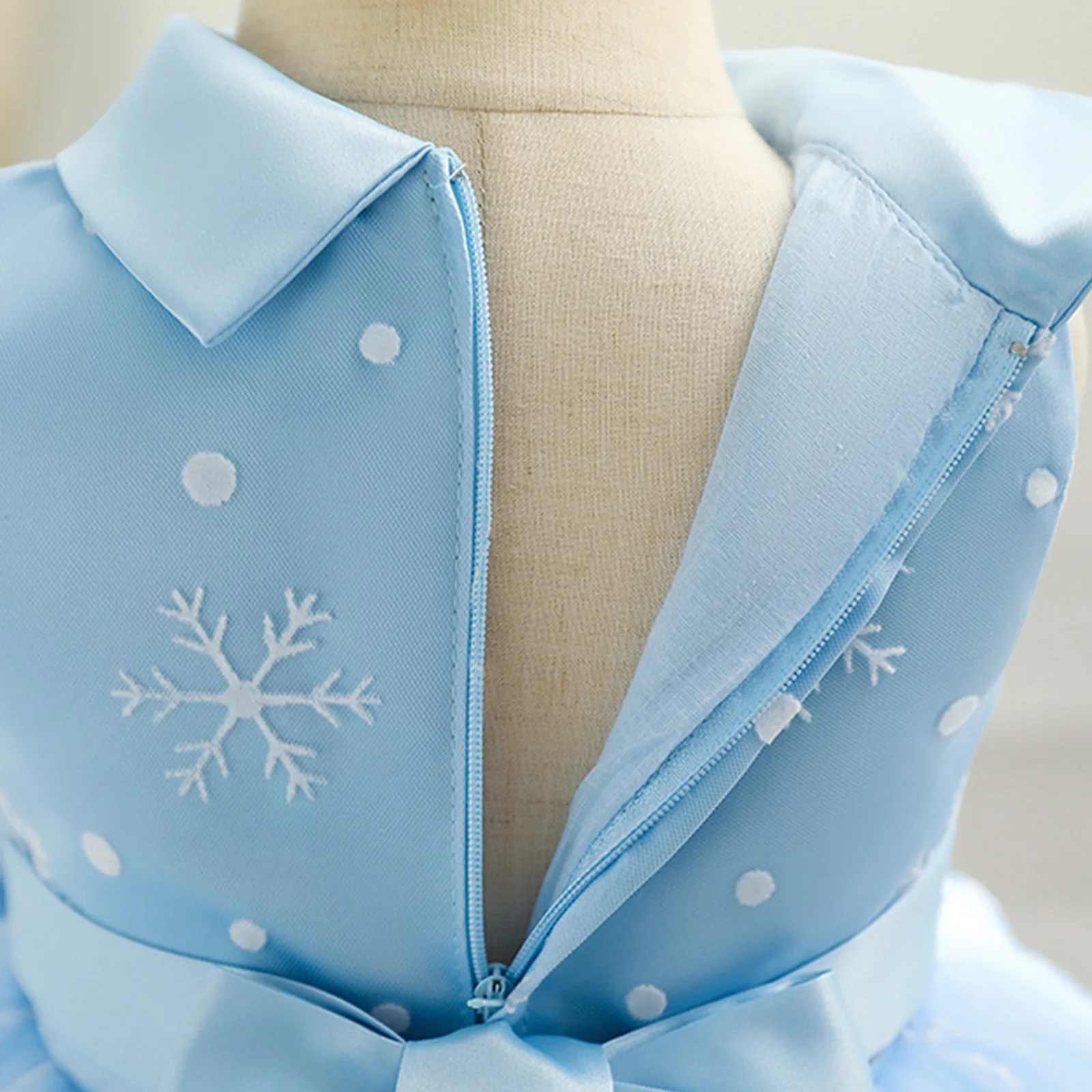 Baby Girls Princess Dress Kids Sleeveless Round Collar Bowknot Tutu Mesh Dress for Wedding Birthday Party Cosplay Dress Up Gowns