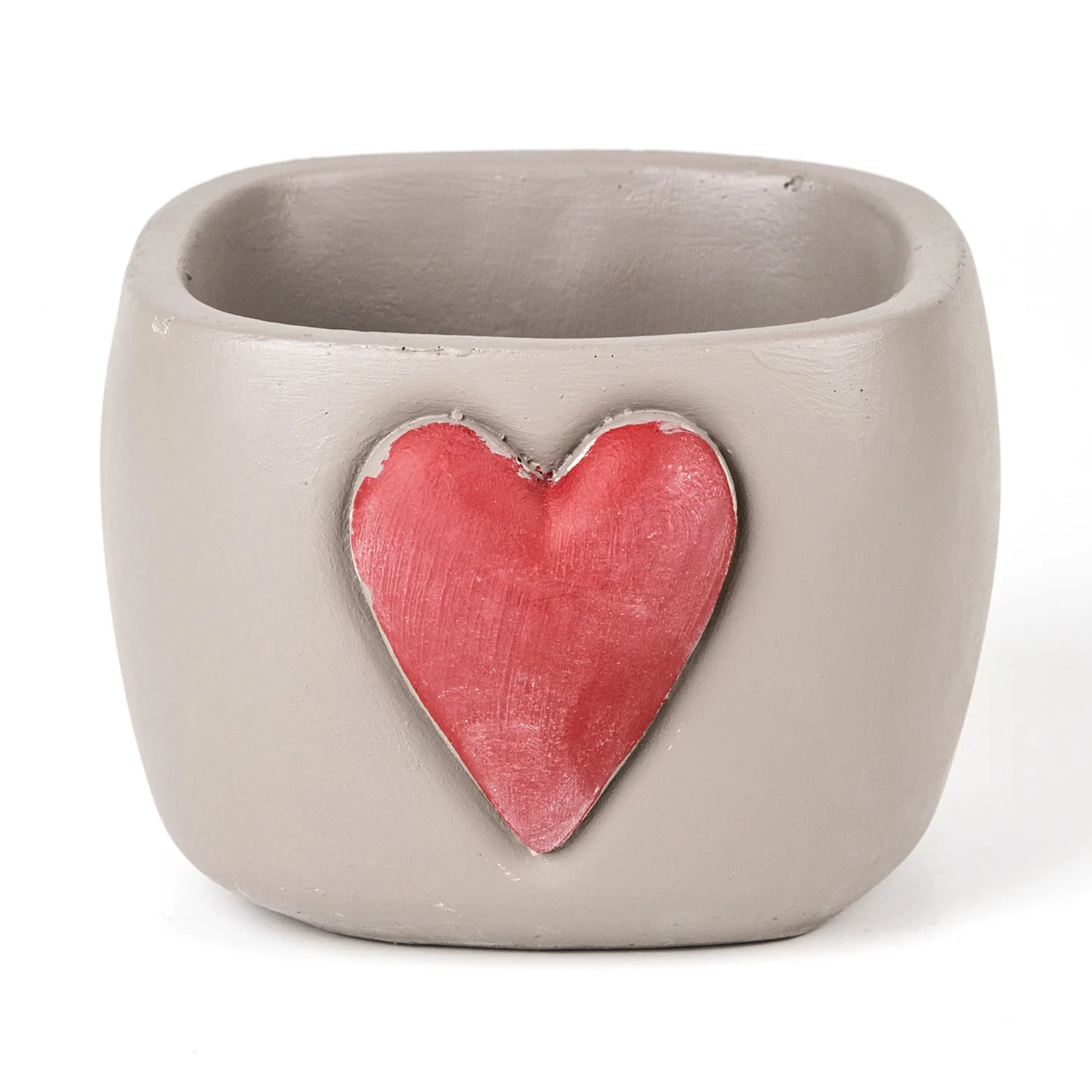 

Цветочный горшок, квадратный бетонный бежевый цветочный горшок в форме сердца, сезон осень 9,5x12 см