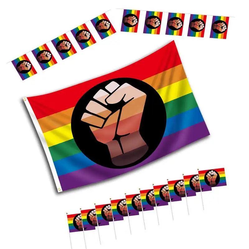 

Progress Flag Heterosexual Pride Flag Gay Flag Set Polyester Fabric Easy To Suspend Bright Colors For Advertising Patio Yard