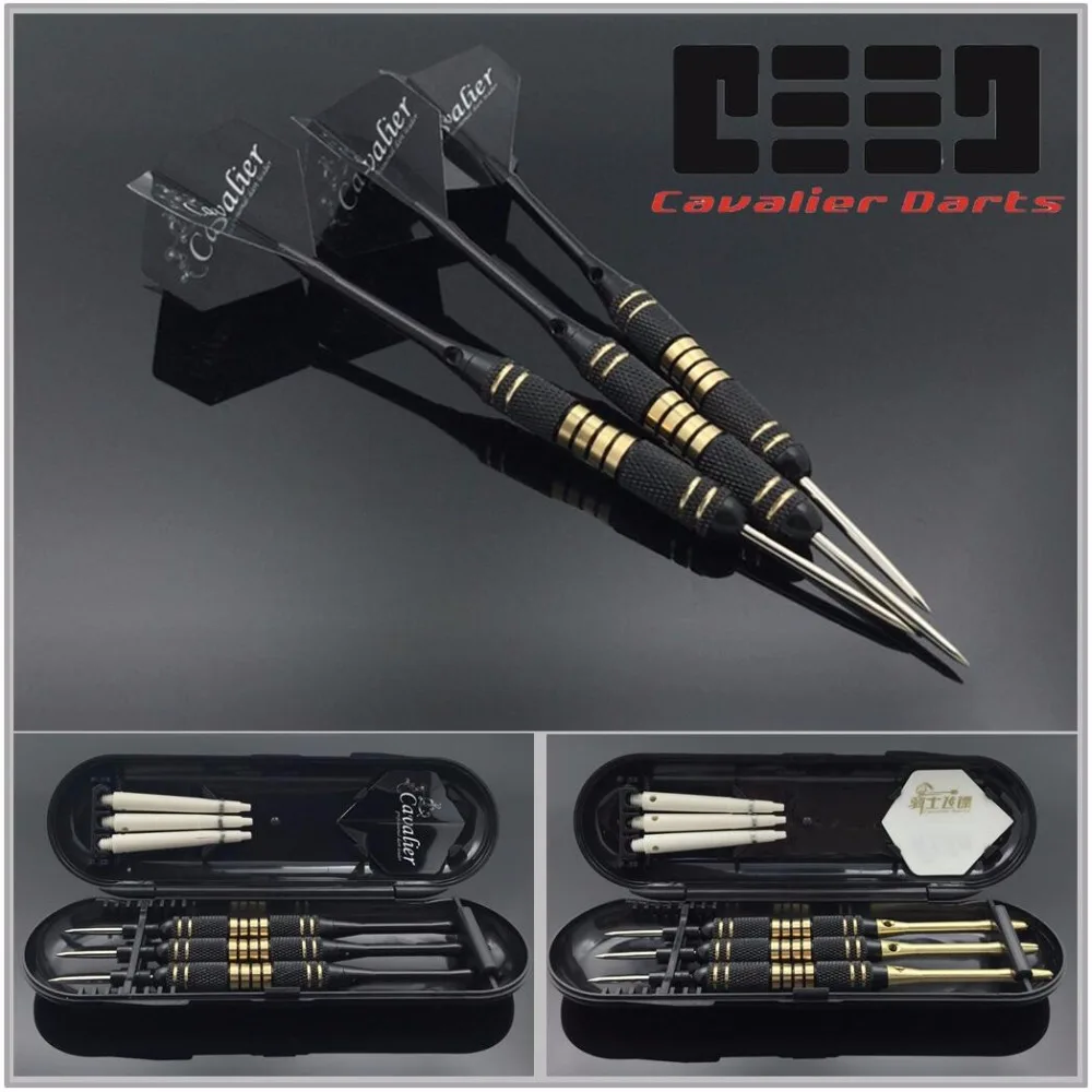 

3pcs/set Professional Darts Free Carry Box 24g 25g Black Golden Color Steel Tip Darts With Brass Darts Shafts