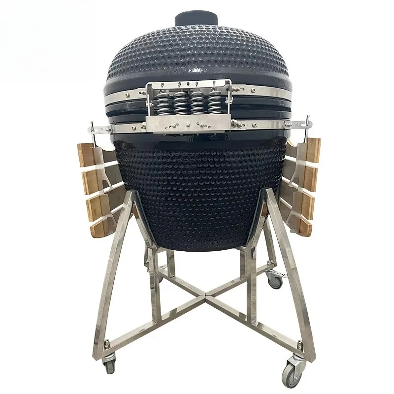 Фото Керамический угольный гриль KIMSTONE KAMADO 26 дюймов, большой, черный, для барбекю (Китай) №5