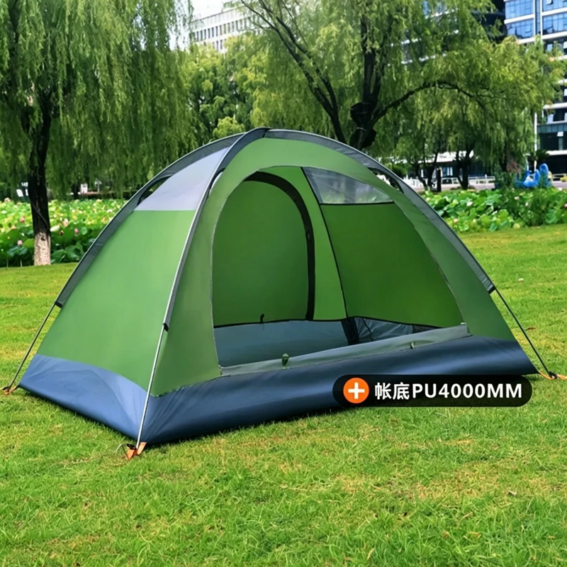 Фото Палатка-тент Flytop камуфляжная, двухместная, всесезонная, с юбкой, для кемпинга, двухслойная, с алюминиевыми дугами, защита от снега, для путешествий, семейного и туристического отдыха №4