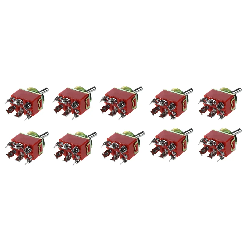 

10X AC 250V 15A Latching 3 Way On-Off-on Single Pole Double Throw Toggle Switch Orange