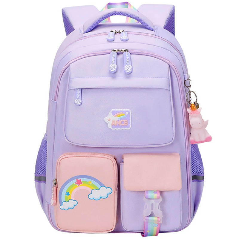 Girls' School Backpacks Grades 3 Rainbow School Bags for Teenager Girls Princess Primary Backpack Kid Schoolbag Mochila Infantil