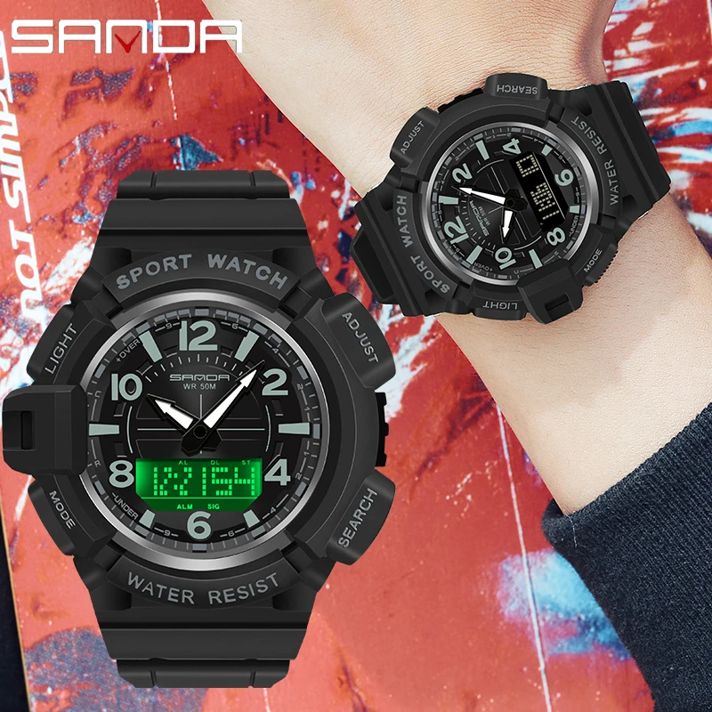 

SANDA New Fashion Sport Men's Watch Casual Style Watches Men Military Quartz Wristwatch Diver Date Man relogio masculino 3101