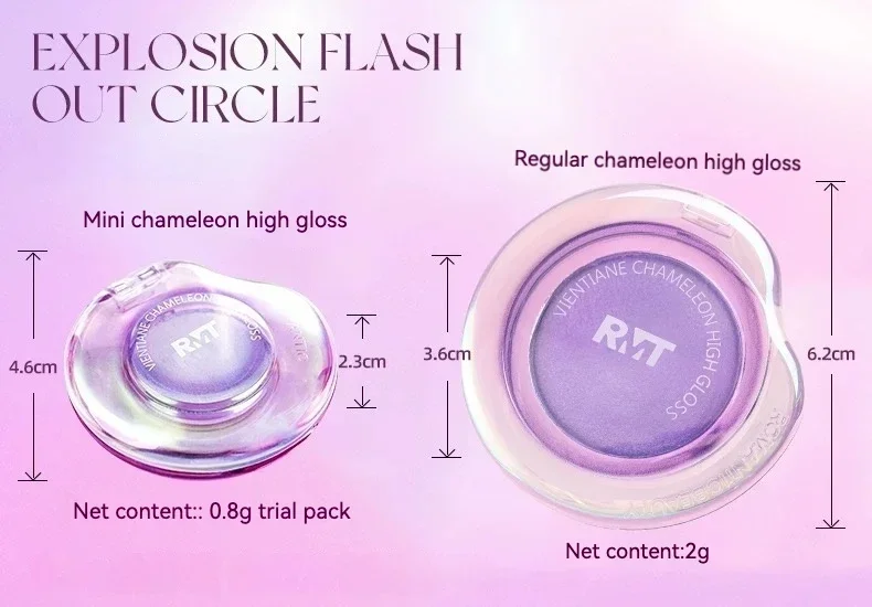 RMT High Gloss Chameleon Highlight Матовая фиолетовая тонкая пудра Румяна Блестящая осветляющая лицо Интегрированная пластина для макияжа (art.: 3920d23f993d2) - 3920d23f993d2