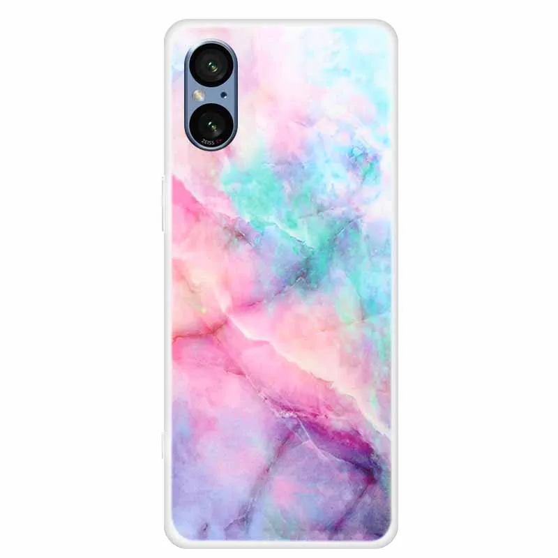 Чехол для Sony Xperia 5 V 6 1 дюйма Мраморная Противоударная Мягкая силиконовая