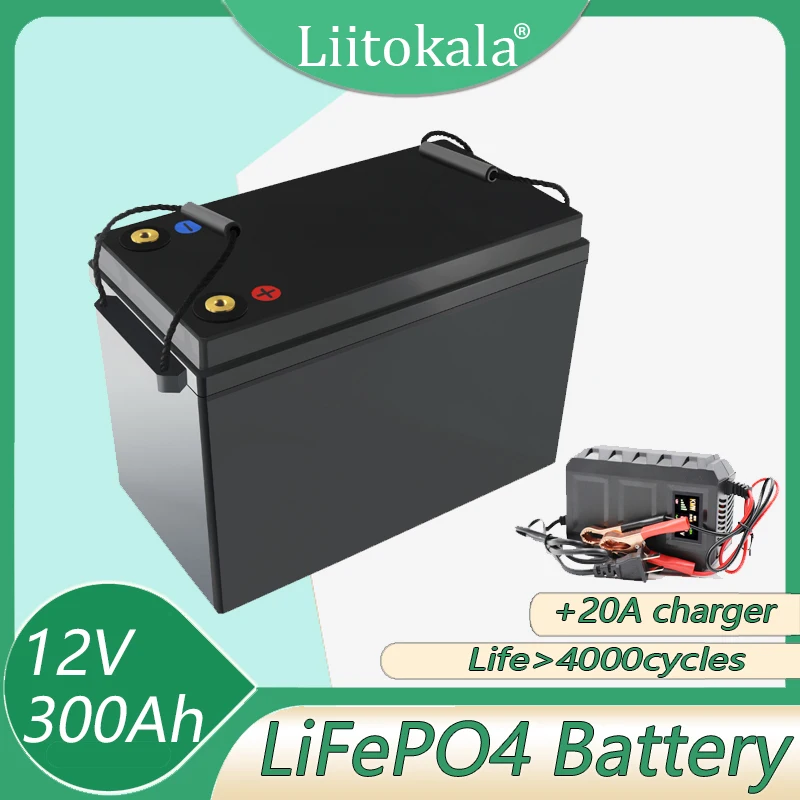 

12V 300Ah LiFePO4 Battery BMS Lithium Power Batteries 4000 Cycles For 12.8V RV Campers Golf Cart Off-Road Off-grid Solar Wind