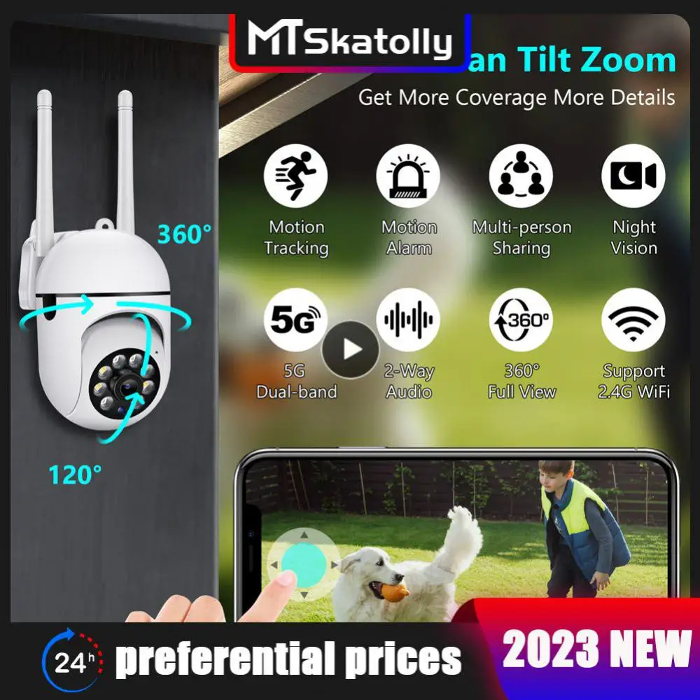 

Surveillance Cam Alarm Recording Outdoor Cctv Wifi Camera Ai Human Detection Infrared Night Vision Security Camera 1080p