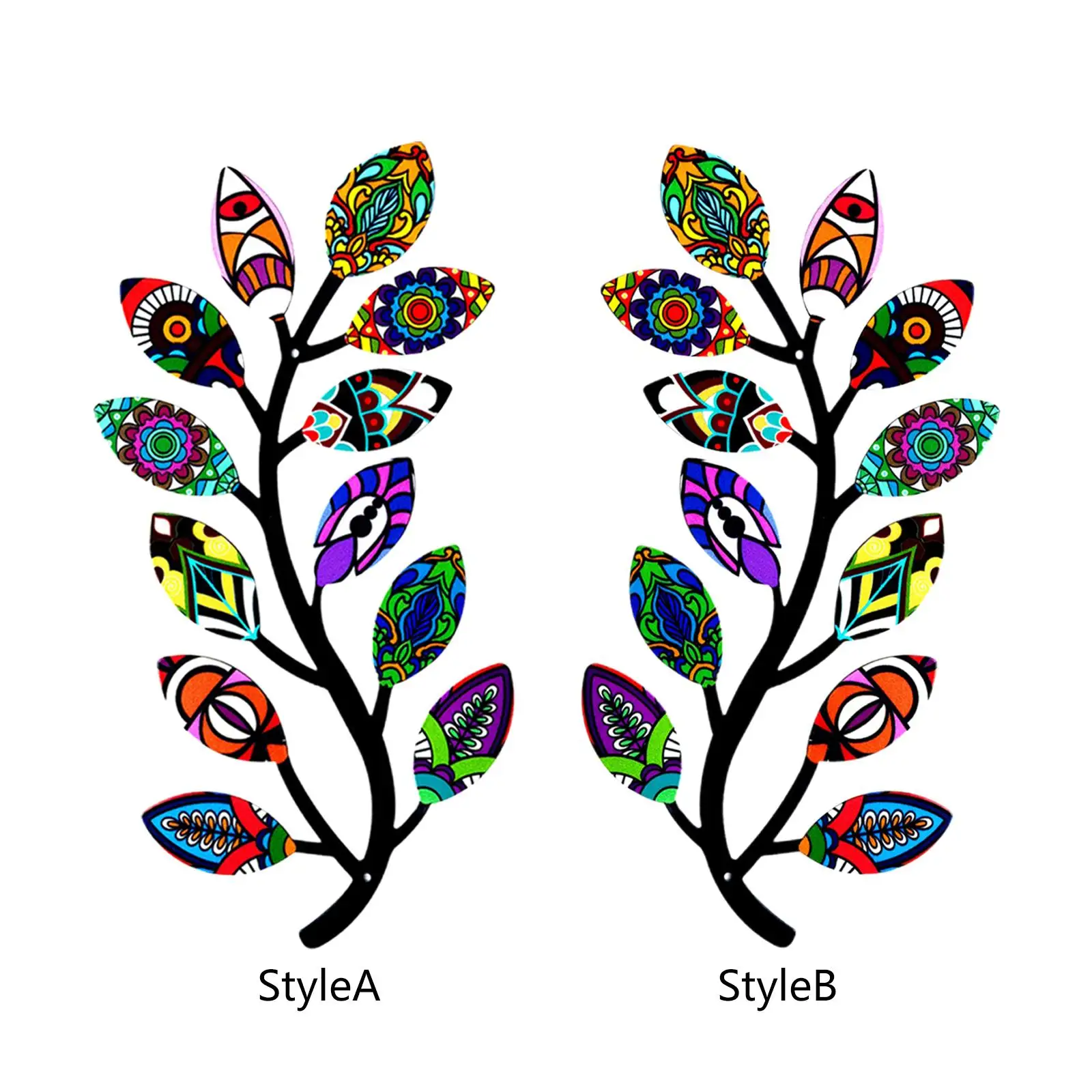 

Colorful Metal Tree Branch Wall Decor Silhouette for Indoor Outdoor Home Porch Patio