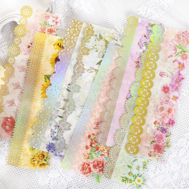 

10Sheets Per Pack PET Stickers lace romantic series lace Handbook Supplies DIY Decorative Material Scrapbook 210*75MM