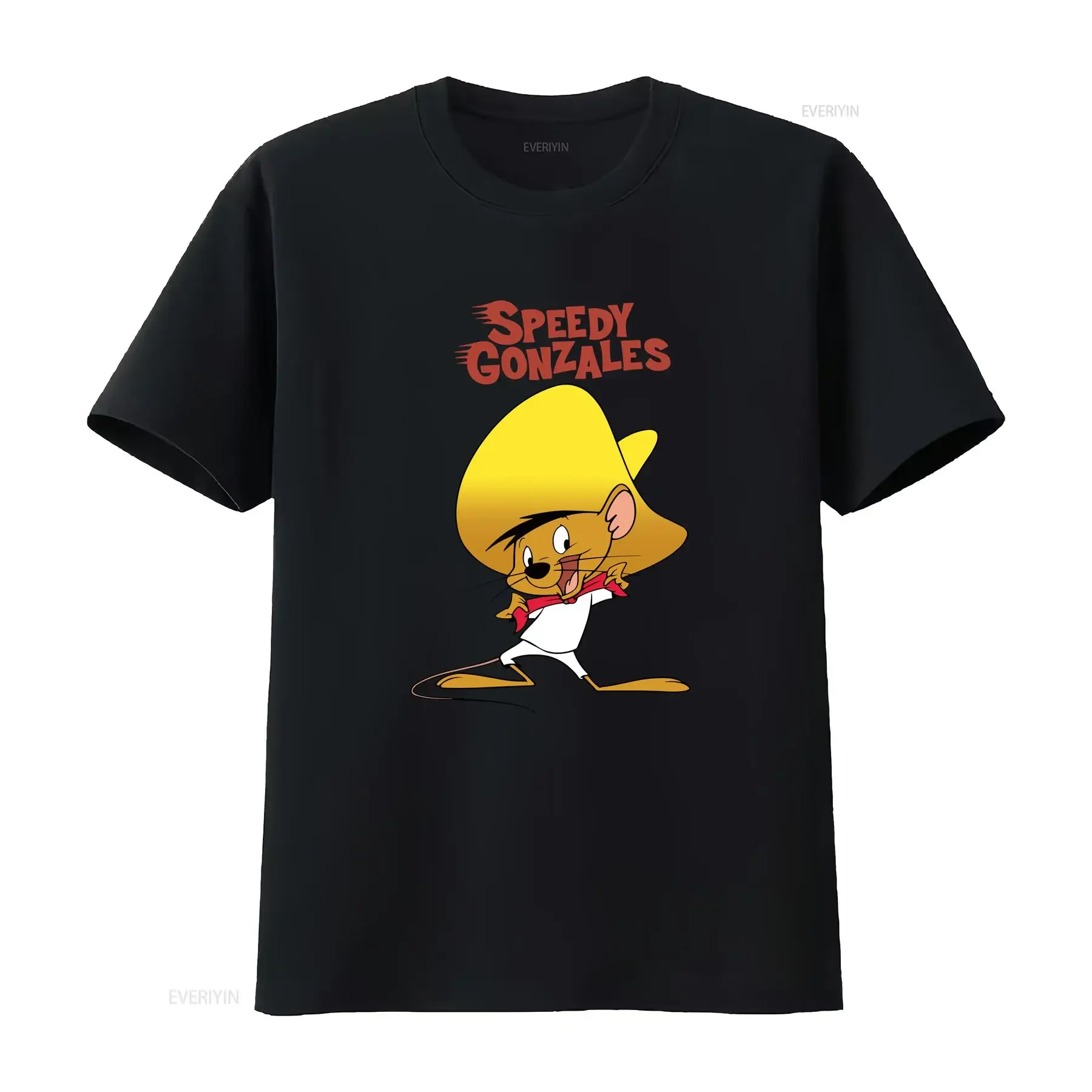 Фото Speedy Gonzales Ретро футболка с персонажем мультфильма винтажная стираная универсальная дизайнерская одежда уличная дышащая растянутая одежда №1