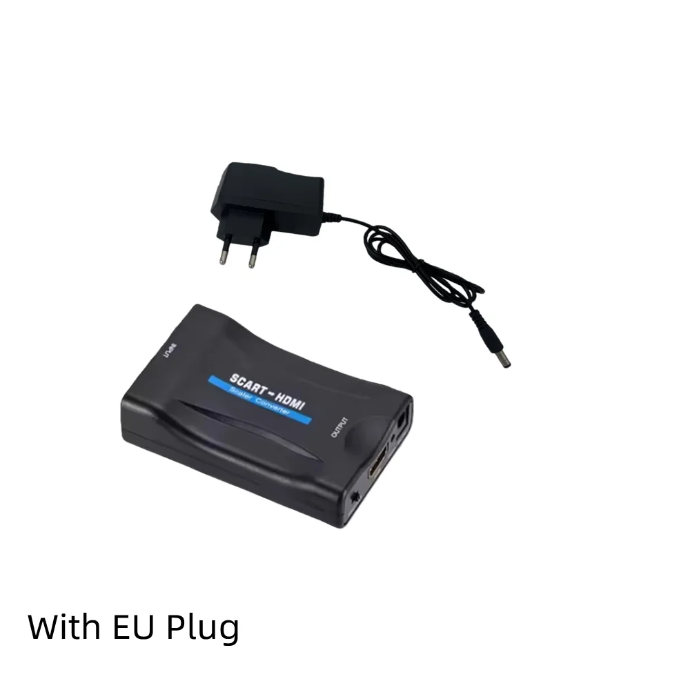 Конвертер SCART в HDMI 1080P с кабелем питания, аудио-видео адаптер с функцией улучшения качества, Plug and Play для HDTV, Sky Box, STB, DVD (art.: 3920dc8ad3fed) - 3920dc8ad3fed