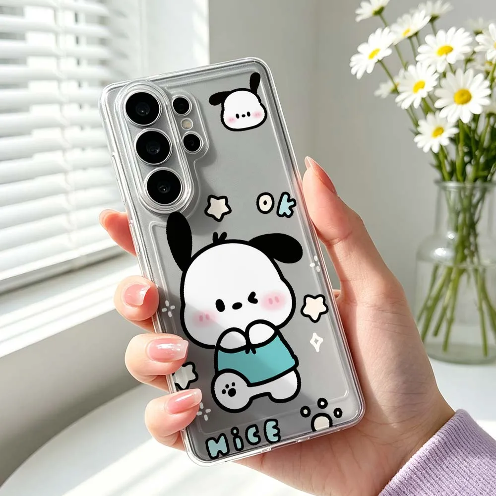 Фото Прозрачный чехол Pochacco Cute Art для Samsung Galaxy S26 S25 S24 S23 S22 S21 S20 Ultra Plus Edge FE №3