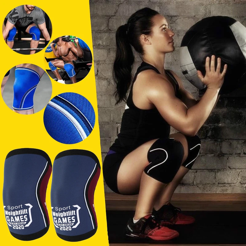 

Компрессионные наколенники Crossfit, неопреновый спортивный бандаж на колено 7 мм, приседание, тяжелая атлетика, под заказ, для женщин, мужчин, п...