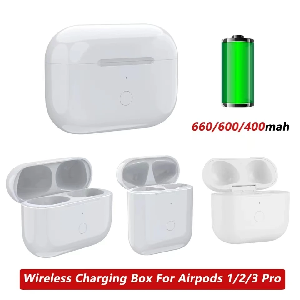 

For Airpods Pro Pro 2 Charing Box Bluetooth Wireless Charging Case Airpods 1 2 3 Apple Earphone Accessory 660/600/450mAh Case