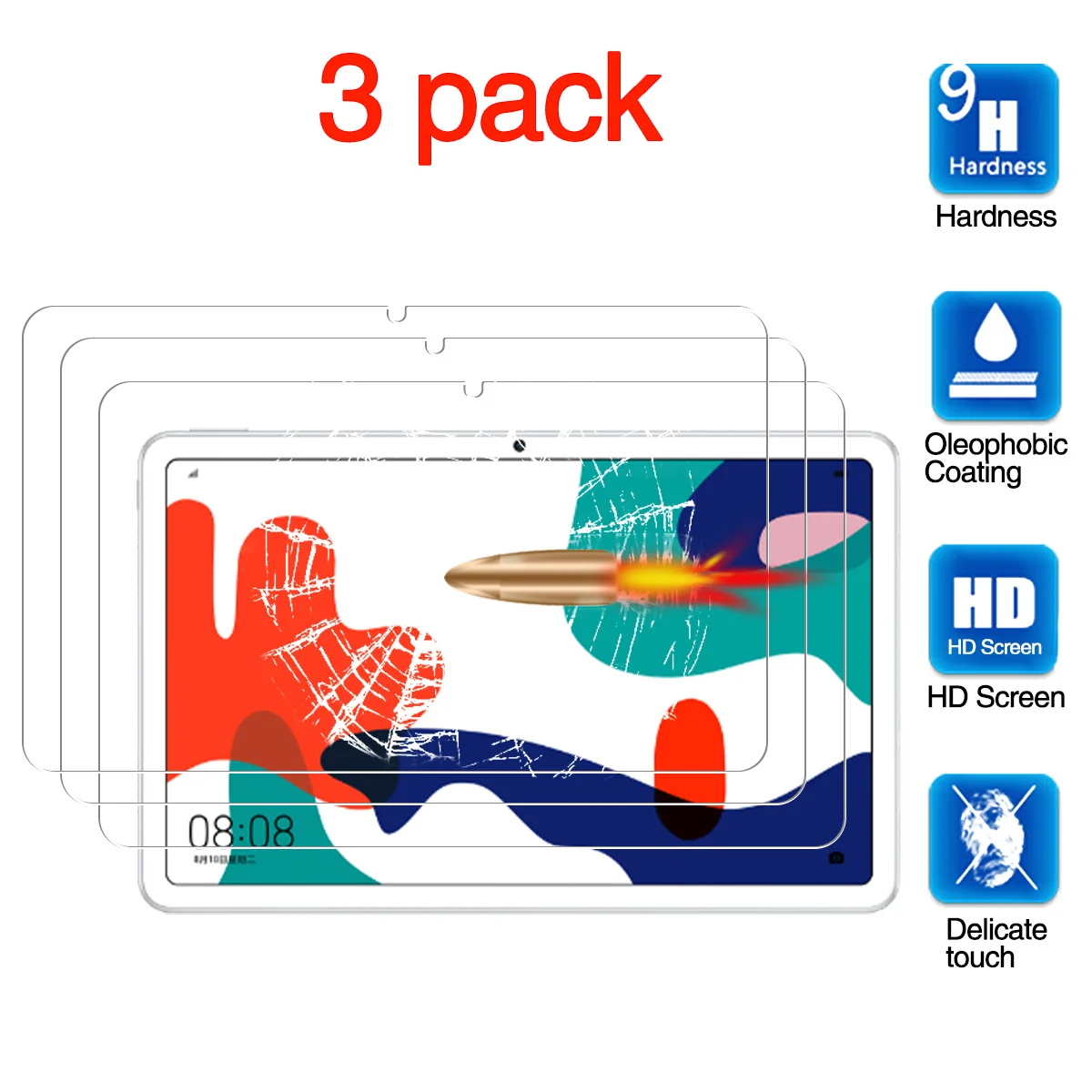 

for Huawei MatePad 10.4 Screen Protector, Tablet Protective Film Tempered Glass for Huawei MatePad (10.4") BAH3-W09 BAH3-AL00