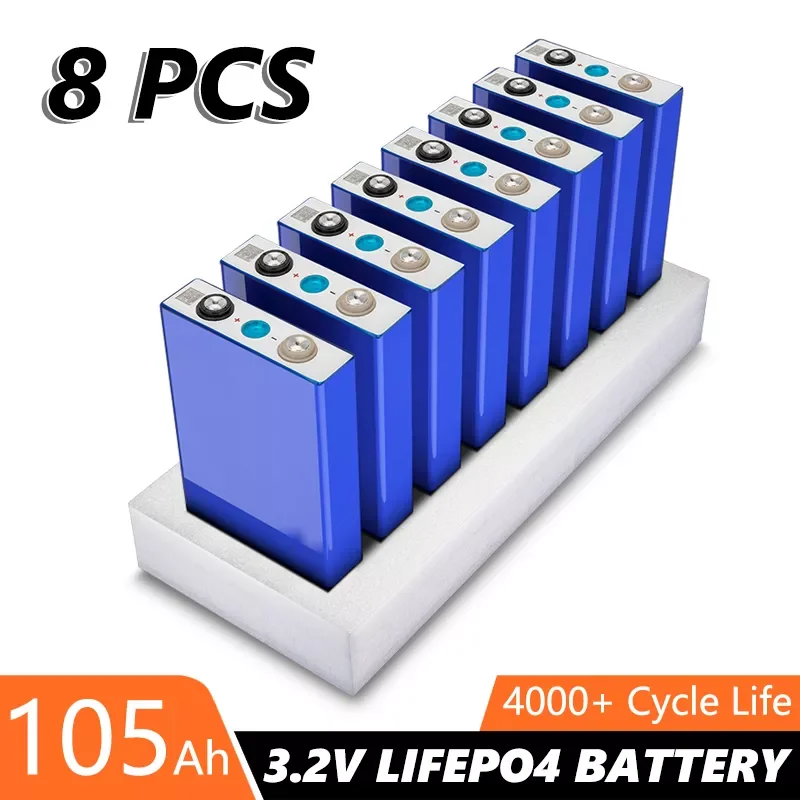 

NEW2023 2-32PCS 3.2V 105AH LiFePO4 Batterie Grade A Akku Lithium-Eisen Phosphat Zelle DIY Golf Warenkorb Boot RV Solar System