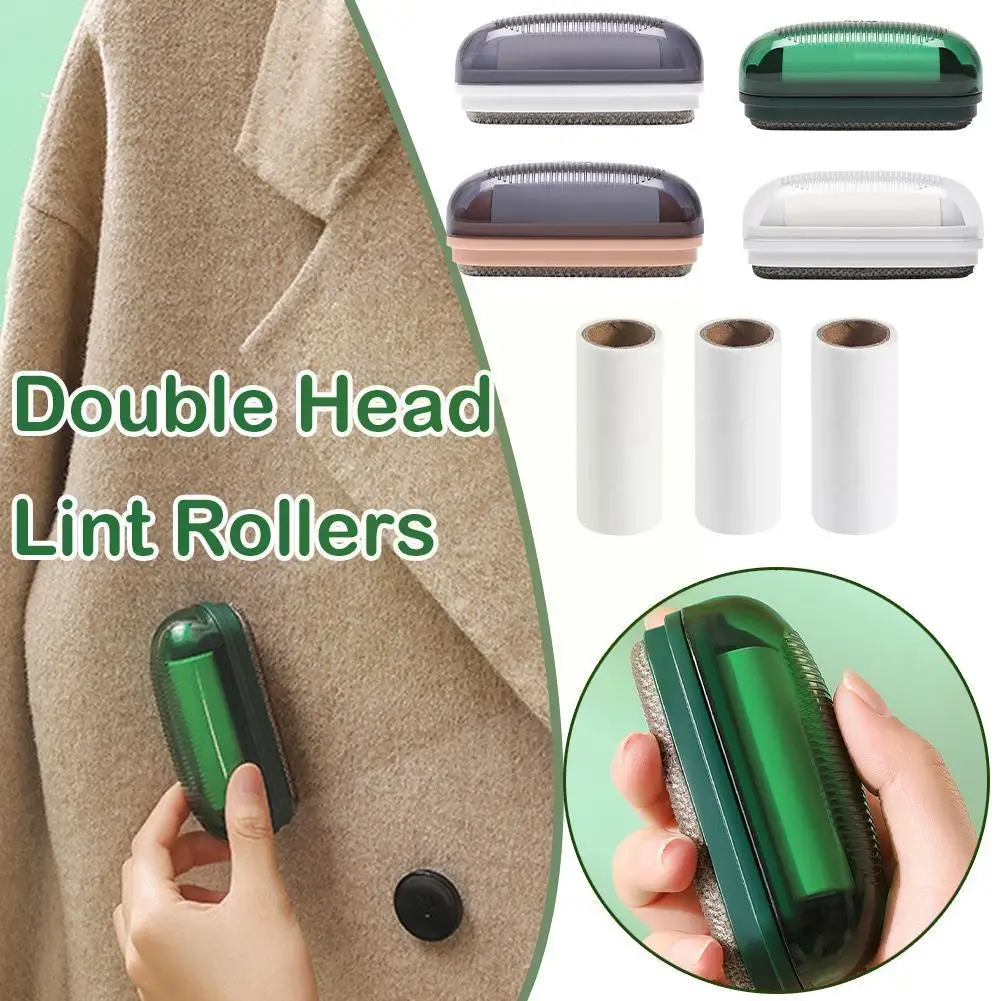 

Double Head Lint Rollers Paper Sticky Roller Cothes Remover Removal Dust Tearable Cleaning Hair Brush Roll Tool Pet Wiper E0F5