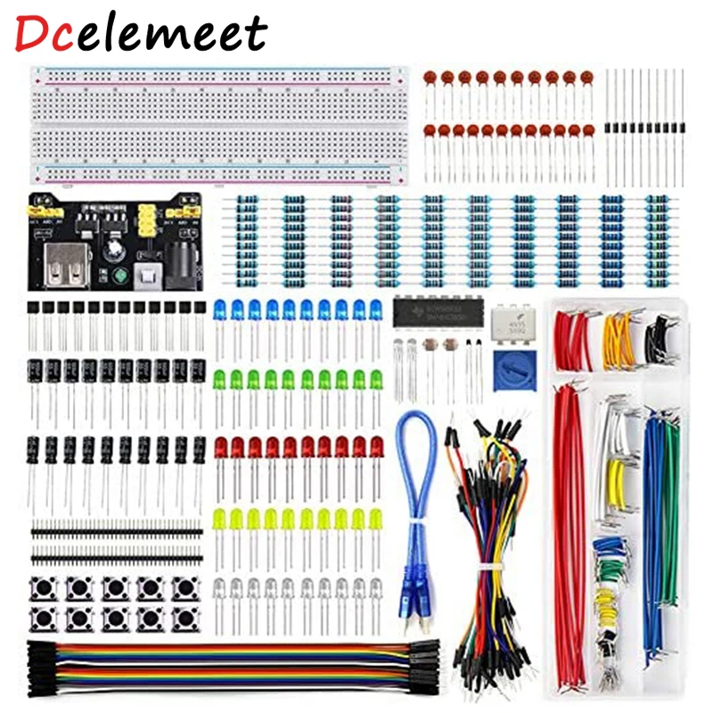 

Electronics Component Fun Kit Power Supply Module Jumper Wire Precision Potentiometer Resistor Compatible with Arduino STM32