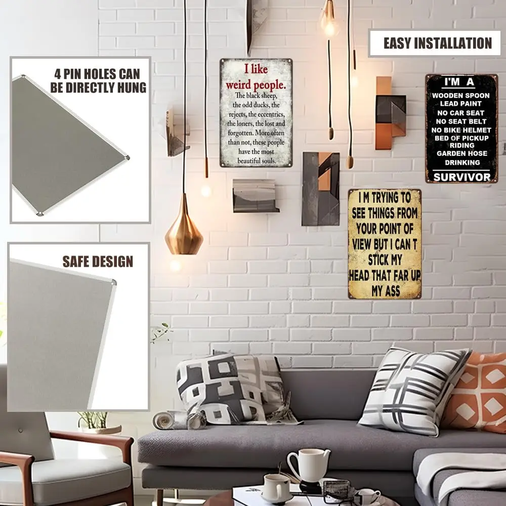 Металлическая настенная художественная вывеска Я люблю странных людей домашний