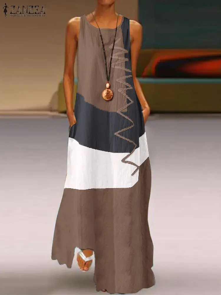 Женское платье ZANZEA с круглым вырезом