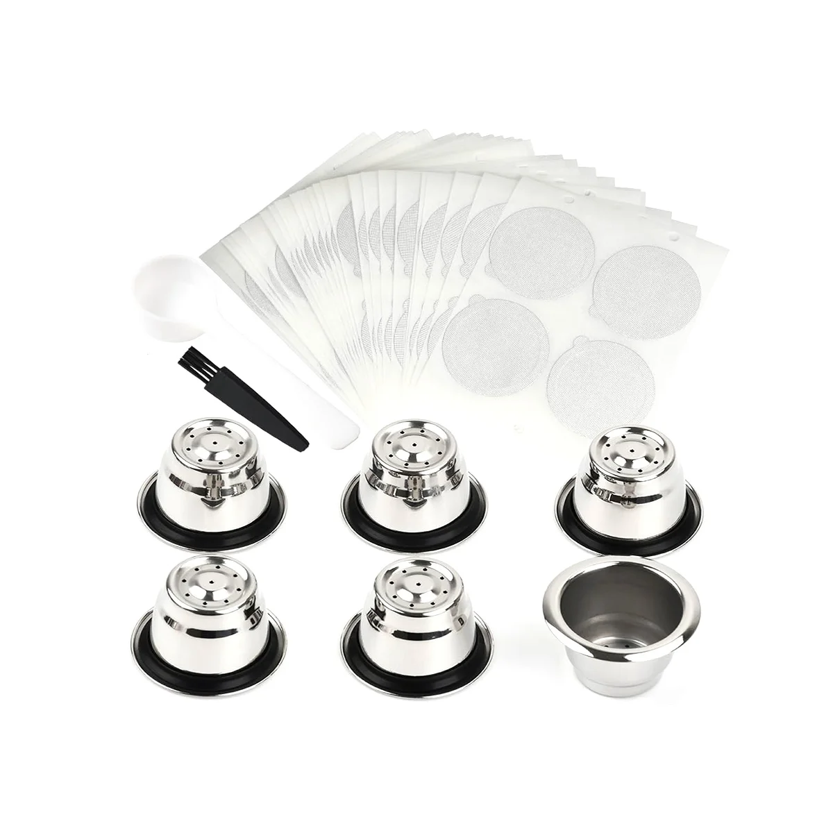 

Reusable Capsules for Nespresso Line 6Pcs Refillable Espresso Pods Stainless Steel Coffee Pods