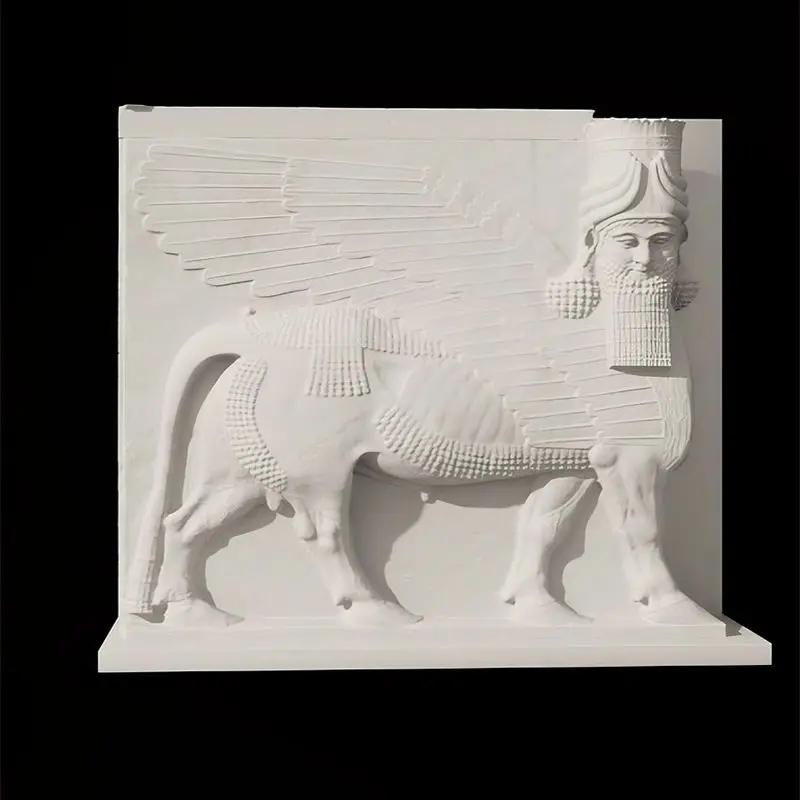 Гипсовая скульптура крылатая голова коровы