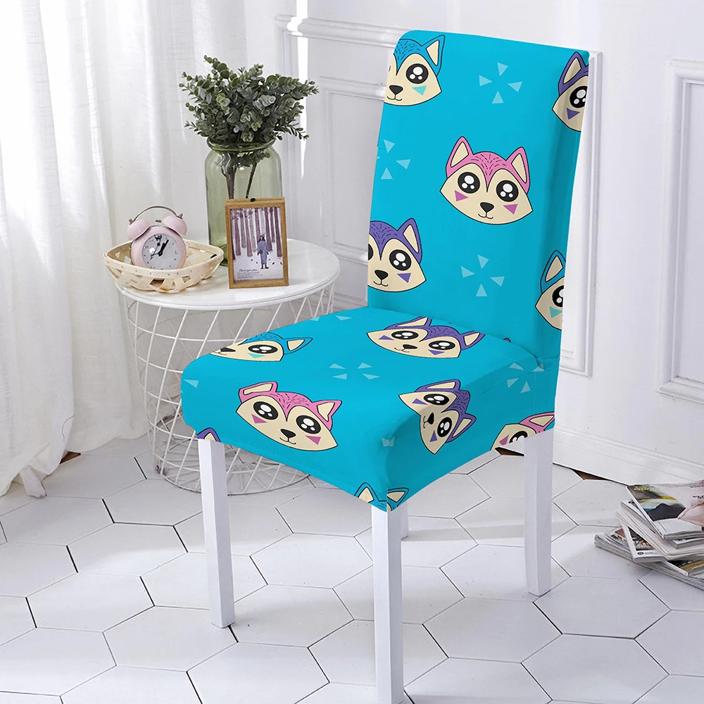 

Чехол для стула с милым мультяшным принтом, эластичный чехол для кухни, свадьбы, отеля, банкета, кресла, универсальный размер