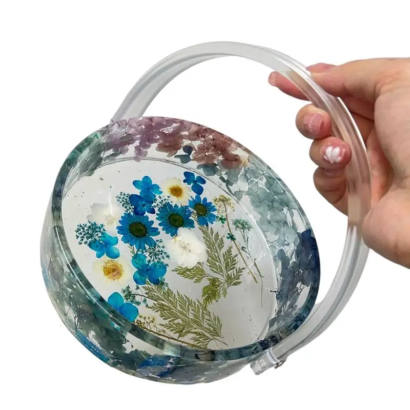 

Box Resin Mold DIY Homemade Round Storage Bucket Epoxy Resin Casting Irregular Basket Mold For Fruit Plate