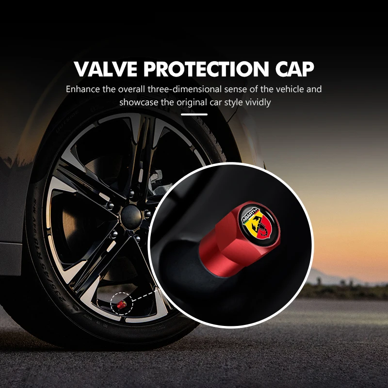 Фото Колпачки на ниппели для шин Abarth с эмблемой, шестигранные, для Fiat Grande Punto, Tipo, Stilo, Ducato, Palio, 500X №3