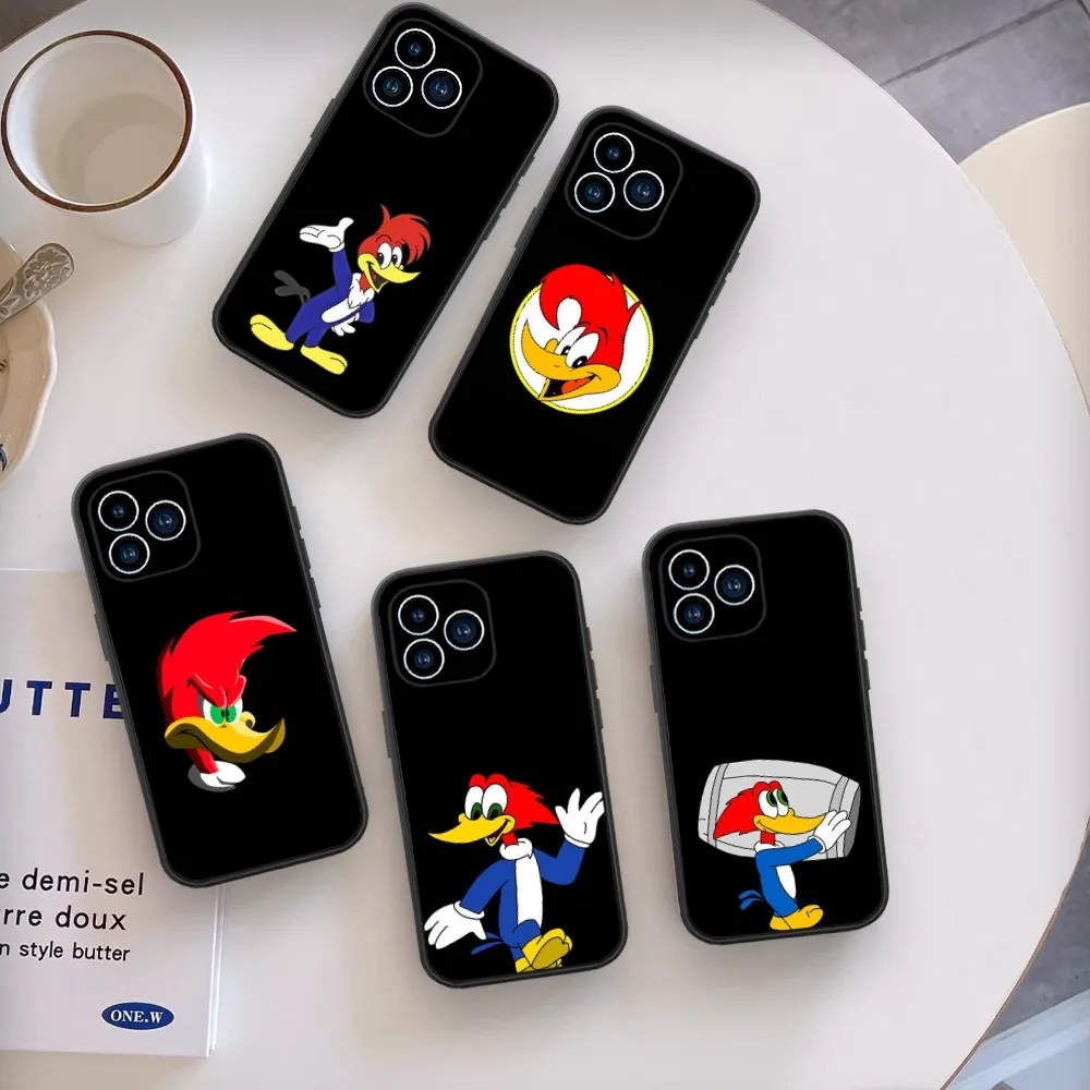 Чехол Т-The W-Вуди W-Woodpecker для телефона iPhone 13 14 15 11 12 X XS Mini Pro Max черный чехол
