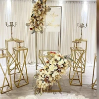 2022 luxury fashion grand event plinth column backdrop metal stand flower arch wedding welcome sign party billboard hanging rack