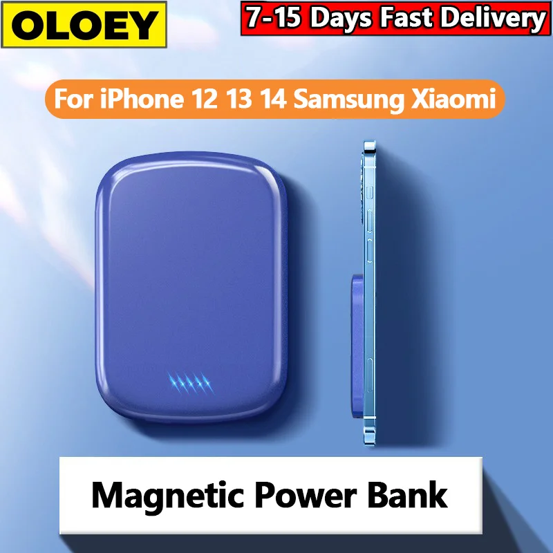 

Внешний аккумулятор Macsafe для Magsafe Apple, дополнительный магнитный беспроводной аккумулятор, портативное зарядное устройство для iPhone 12 13 14