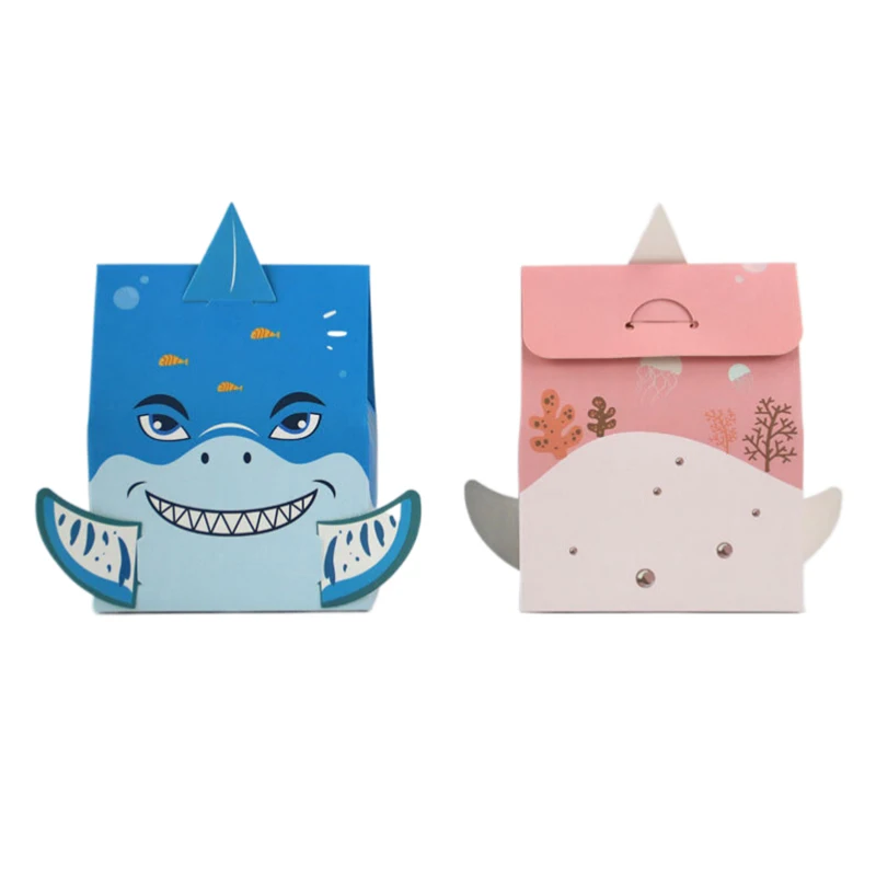 10 шт. бумажная Подарочная коробка для конфет с изображением морской акулы |