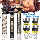 Новая перезаряжаемая USB машинка для стрижки волос T9, Мужская бритва, триммер для мужчин, профессиональный триммер для бороды