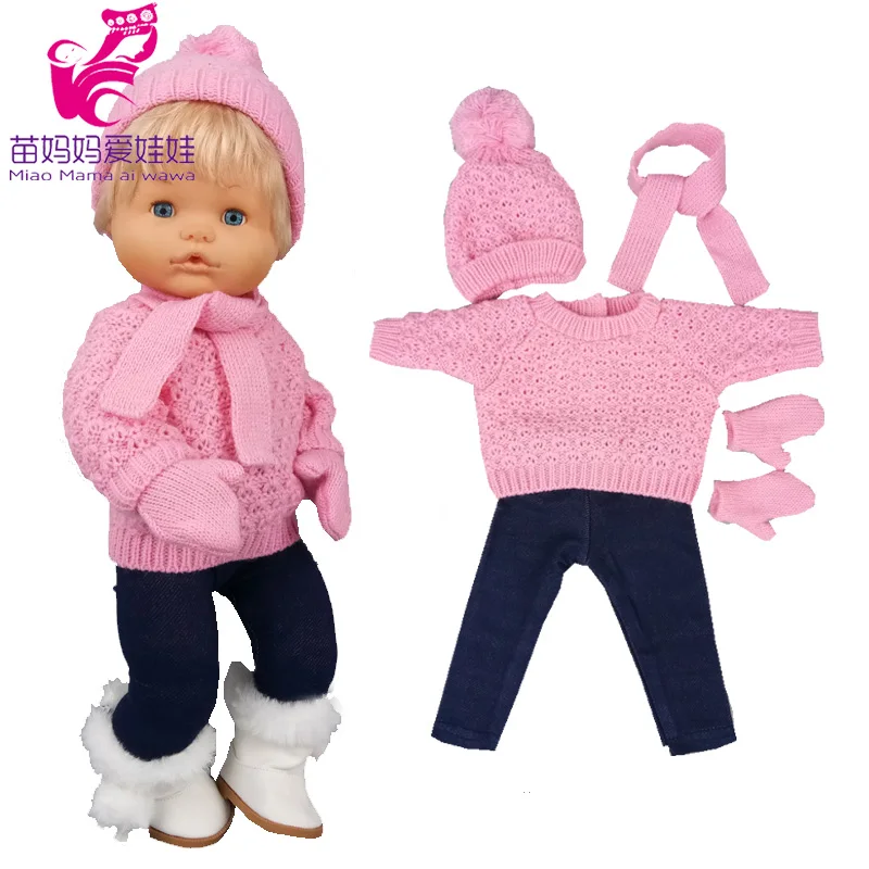 16 Inch Nenuco Doll Clothes Pink Sweater Hat Scarf  Ropa Y S