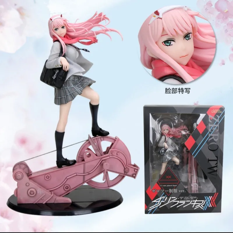 

Anime Darling In The Franxx Zero Two 02 Model Dolls Figurines Backpack Uniform Pvc Action Figure Collectible Adult Kids Toy Gift