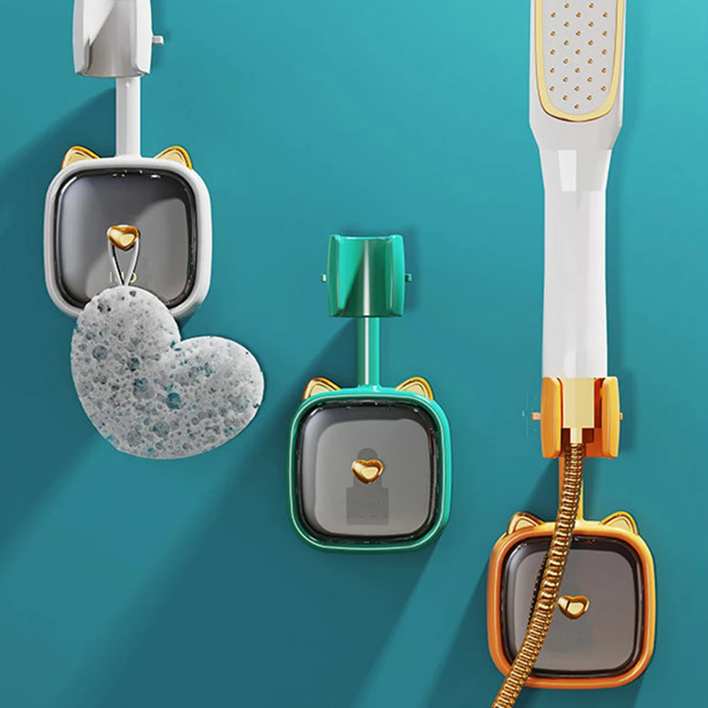 

Punch Free Shower Head Holder Multipurpose Wall Mounted Adjustable Stand Durable Portable Lightw Head Hanger Easy Installation