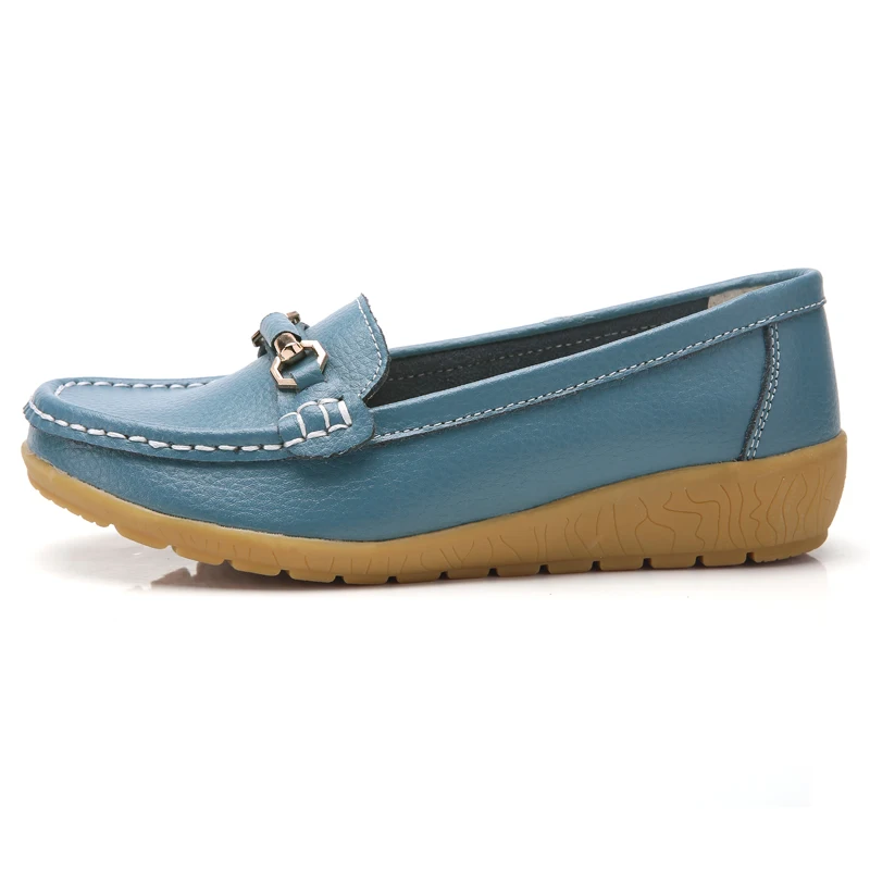 Spring Summer Women Flats Genuine Leather Woman Casual Shoes Luxury Ladies Loafers Female Slip-on Boat Shoes Tenis Moccasins