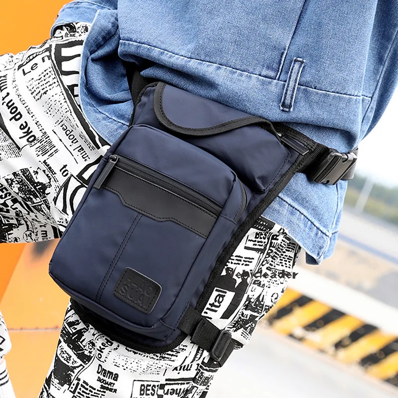 

Men Nylon Bag Motorcycle Riding Drop Leg Bag Casual Shoulder Cross Body Thigh Male Hip Belt Fanny Pack Waist Bags